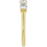 14K Gold Round Lab-Grown Diamond U-Prong Five-Stone Anniversary Band – 3.75 mm Stones - Yellow Gold - view 4