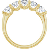 14K Gold Round Lab-Grown Diamond U-Prong Five-Stone Anniversary Band – 4.4 mm Stones - Yellow Gold - view 2
