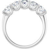 14K Gold Round Lab-Grown Diamond U-Prong Five-Stone Anniversary Band – 4.4 mm Stones - White Gold - view 2