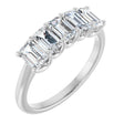Platinum Emerald Natural Diamond U-Prong Five-Stone Anniversary Band – 1 3/4–3 CTW