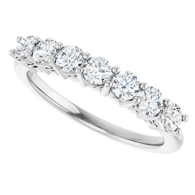 Platinum Round Natural Diamond Seven-Stone Anniversary Band – 1/5–5/8 CTW - view 5