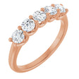 14K Gold Round Lab-Grown Diamond U-Prong Five-Stone Anniversary Band – 3.5 mm Stones - Rose Gold