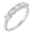 Platinum Round Natural Diamond U-Prong Five-Stone Anniversary Band – 3.5 mm Stones