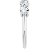 14K Gold Round Lab-Grown Diamond U-Prong Five-Stone Anniversary Band – 4.8 mm Stones - White Gold - view 4