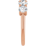 14K Gold Round Lab-Grown Diamond U-Prong Five-Stone Anniversary Band – 4.8 mm Stones - Rose Gold - view 4