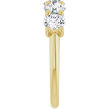 14K Gold Round Lab-Grown Diamond U-Prong Five-Stone Anniversary Band – 4.8 mm Stones - Yellow Gold - view 4