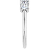 Platinum Square Lab-Grown Diamond U-Prong Five-Stone Anniversary Band – 1/2–2 5/8 CTW - view 4