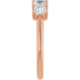 14K Gold Square Lab-Grown Diamond U-Prong Five-Stone Anniversary Band – 1/2–2 CTW - Rose Gold - view 4