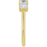 14K Gold Square Lab-Grown Diamond U-Prong Five-Stone Anniversary Band – 1/2–2 CTW - Yellow Gold - view 4