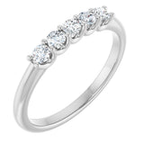 Platinum Round Lab-Grown Diamond U-Prong Five-Stone Anniversary Band – 2.5 mm Stones