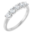Platinum Round Lab-Grown Diamond U-Prong Five-Stone Anniversary Band – 3.2 mm Stones