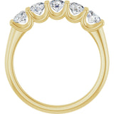 14K Gold Round Lab-Grown Diamond U-Prong Five-Stone Anniversary Band – 3.75 mm Stones - Yellow Gold - view 2