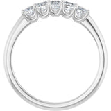 Platinum Square Lab-Grown Diamond U-Prong Five-Stone Anniversary Band – 1/2–2 5/8 CTW - view 2