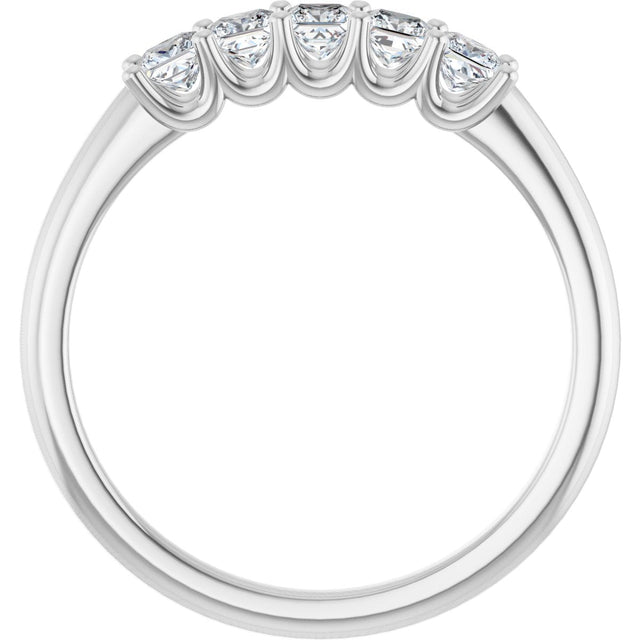 Platinum Square Lab-Grown Diamond U-Prong Five-Stone Anniversary Band – 1/2–2 5/8 CTW - view 2