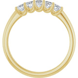 14K Gold Square Lab-Grown Diamond U-Prong Five-Stone Anniversary Band – 1/2–2 CTW - Yellow Gold - view 2