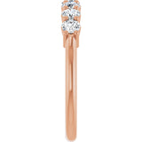 14K Gold Round Natural Diamond Seven-Stone Anniversary Band – 1/5–5/8 CTW - Rose Gold - view 4