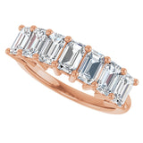 14K Gold Emerald Lab-Grown Diamond Seven-Stone Anniversary Band – 2 1/6–4 1/5 CTW - Rose Gold - view 5