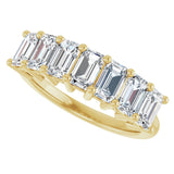 14K Gold Emerald Lab-Grown Diamond Seven-Stone Anniversary Band – 2 1/6–4 1/5 CTW - Yellow Gold - view 5