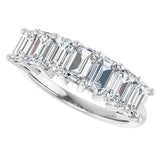 Platinum Emerald Lab-Grown Diamond Seven-Stone Anniversary Band – 2 1/6–4 1/5 CTW - view 5