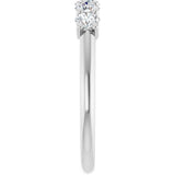 Platinum Round Lab-Grown Diamond U-Prong Five-Stone Anniversary Band – 3.2 mm Stones - view 4