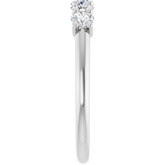 Platinum Round Lab-Grown Diamond U-Prong Five-Stone Anniversary Band – 3.2 mm Stones - view 4