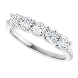 Platinum Round Lab-Grown Diamond U-Prong Five-Stone Anniversary Band – 3.5 mm Stones - view 5
