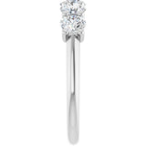 14K Gold Round Lab-Grown Diamond U-Prong Five-Stone Anniversary Band – 4.1 mm Stones - White Gold - view 4