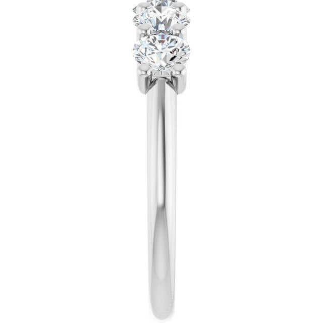 14K Gold Round Lab-Grown Diamond U-Prong Five-Stone Anniversary Band – 4.1 mm Stones - White Gold - view 4
