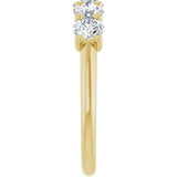 14K Gold Round Lab-Grown Diamond U-Prong Five-Stone Anniversary Band – 4.1 mm Stones - Yellow Gold - view 4