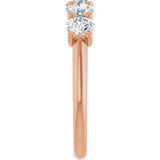 14K Gold Round Lab-Grown Diamond U-Prong Five-Stone Anniversary Band – 4.1 mm Stones - Rose Gold - view 4