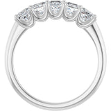 Platinum Square Lab-Grown Diamond U-Prong Five-Stone Anniversary Band – 1/2–2 5/8 CTW - view 2