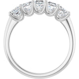 Platinum Square Lab-Grown Diamond U-Prong Five-Stone Anniversary Band – 1/2–2 5/8 CTW - view 2
