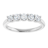 Platinum Round Lab-Grown Diamond U-Prong Five-Stone Anniversary Band – 3 mm Stones - view 3