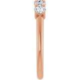 14K Gold Round Lab-Grown Diamond U-Prong Five-Stone Anniversary Band – 3.4 mm Stones - Rose Gold - view 4