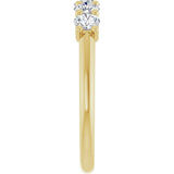 14K Gold Round Lab-Grown Diamond U-Prong Five-Stone Anniversary Band – 3.4 mm Stones - Yellow Gold - view 4