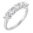 Platinum Round Natural Diamond U-Prong Five-Stone Anniversary Band – 3.8 mm Stones