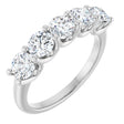 Platinum Round Natural Diamond U-Prong Five-Stone Anniversary Band – 4.4 mm Stones
