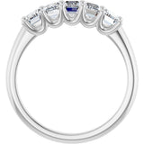 Platinum Emerald Lab-Grown Diamond U-Prong Five-Stone Anniversary Band – 1 1/2–3 CTW - view 2