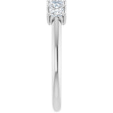 Platinum Square Lab-Grown Diamond U-Prong Five-Stone Anniversary Band – 1/2–2 5/8 CTW - view 4