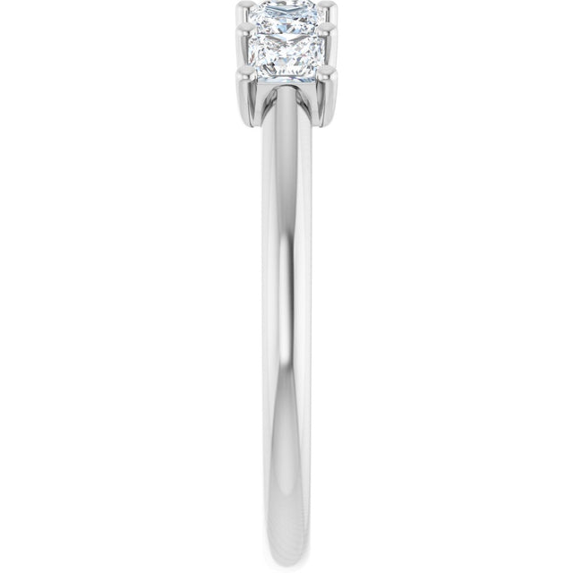 Platinum Square Lab-Grown Diamond U-Prong Five-Stone Anniversary Band – 1/2–2 5/8 CTW - view 4