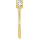 14K Gold Square Lab-Grown Diamond U-Prong Five-Stone Anniversary Band – 1/2–2 CTW - Yellow Gold - view 4