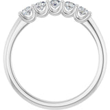 Platinum Round Lab-Grown Diamond U-Prong Five-Stone Anniversary Band – 2.75 mm Stones - view 2
