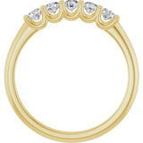 14K Gold Round Lab-Grown Diamond U-Prong Five-Stone Anniversary Band – 2.75 mm Stones - Yellow Gold - view 2