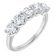 Platinum Round Lab-Grown Diamond U-Prong Five-Stone Anniversary Band – 4.1 mm Stones