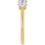 14K Gold Oval Natural Diamond U-Prong Five-Stone Anniversary Band – 5x3 mm Stones - Yellow Gold - view 4
