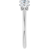 Platinum Oval Natural Diamond U-Prong Five-Stone Anniversary Band – 5x3 mm Stones - view 4