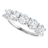 Platinum Round Lab-Grown Diamond U-Prong Five-Stone Anniversary Band – 4.8 mm Stones - view 5
