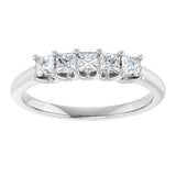 Platinum Square Lab-Grown Diamond U-Prong Five-Stone Anniversary Band – 1/2–2 5/8 CTW - view 3