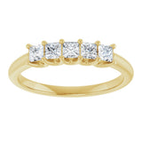 14K Gold Square Lab-Grown Diamond U-Prong Five-Stone Anniversary Band – 1/2–2 CTW - Yellow Gold - view 3