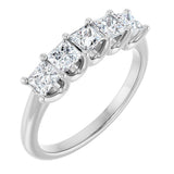 Platinum Square Lab-Grown Diamond U-Prong Five-Stone Anniversary Band – 1/2–2 5/8 CTW